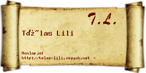 Tálas Lili névjegykártya