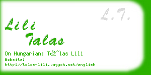 lili talas business card